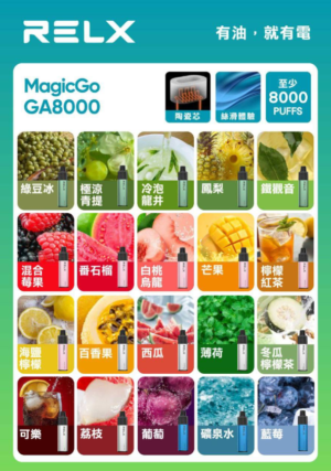 RELX抛棄式01 RELX悅刻拋棄式8000口 / 免充電只要有油就能抽