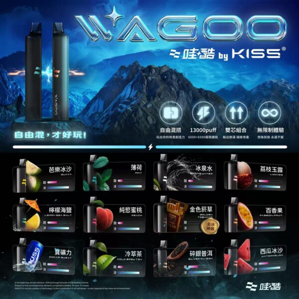 KIS5子品牌WAGOO哇酷一次式6500口 / 可自由混搭探索新口味 / 滿10送1